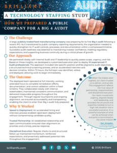 A Technology Staffing Study: How We Prepared a Public Company for a Big 4 Audit