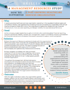 A Management Resources Study: How We Supported a  Fast-Growing Healthcare Services Organization